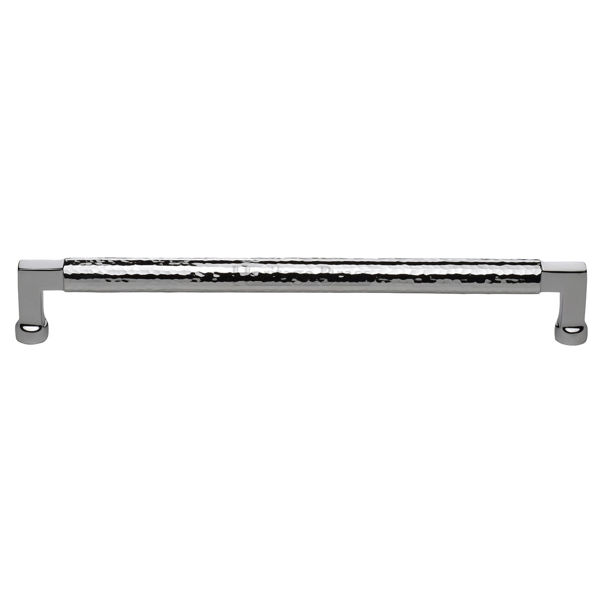 Heritage Brass Cabinet Pull Bauhaus Hammered Design 254mm CTC Polished Chrome Finish