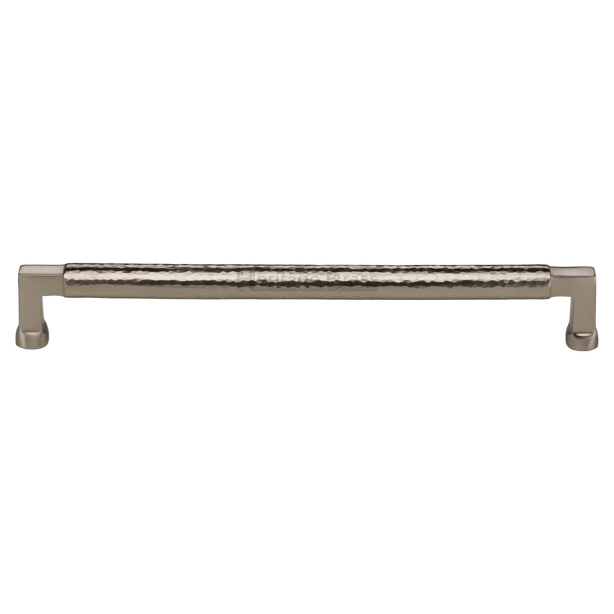 Heritage Brass Cabinet Pull Bauhaus Hammered Design 254mm CTC Satin Nickel Finish