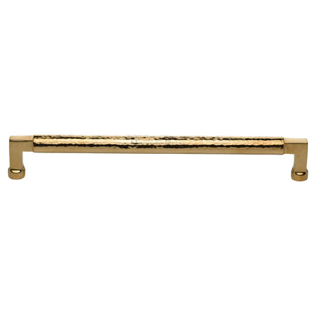 High quality image of Heritage Brass Cabinet Pull Bauhaus Hammered Design 254mm CTC Unlacquered Brass Finish | Sku. HAM0312 320-ULB | available from Trade Door Handles.