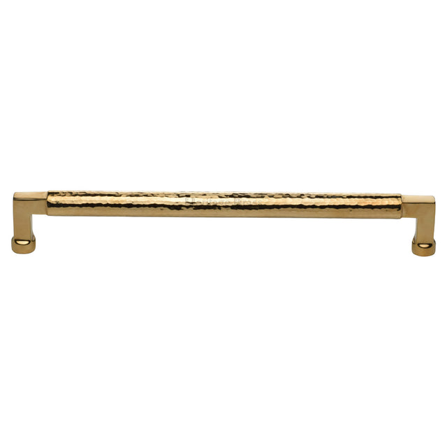 High quality image of Heritage Brass Cabinet Pull Bauhaus Hammered Design 254mm CTC Unlacquered Brass Finish | Sku. HAM0312 320-ULB | available from Trade Door Handles.
