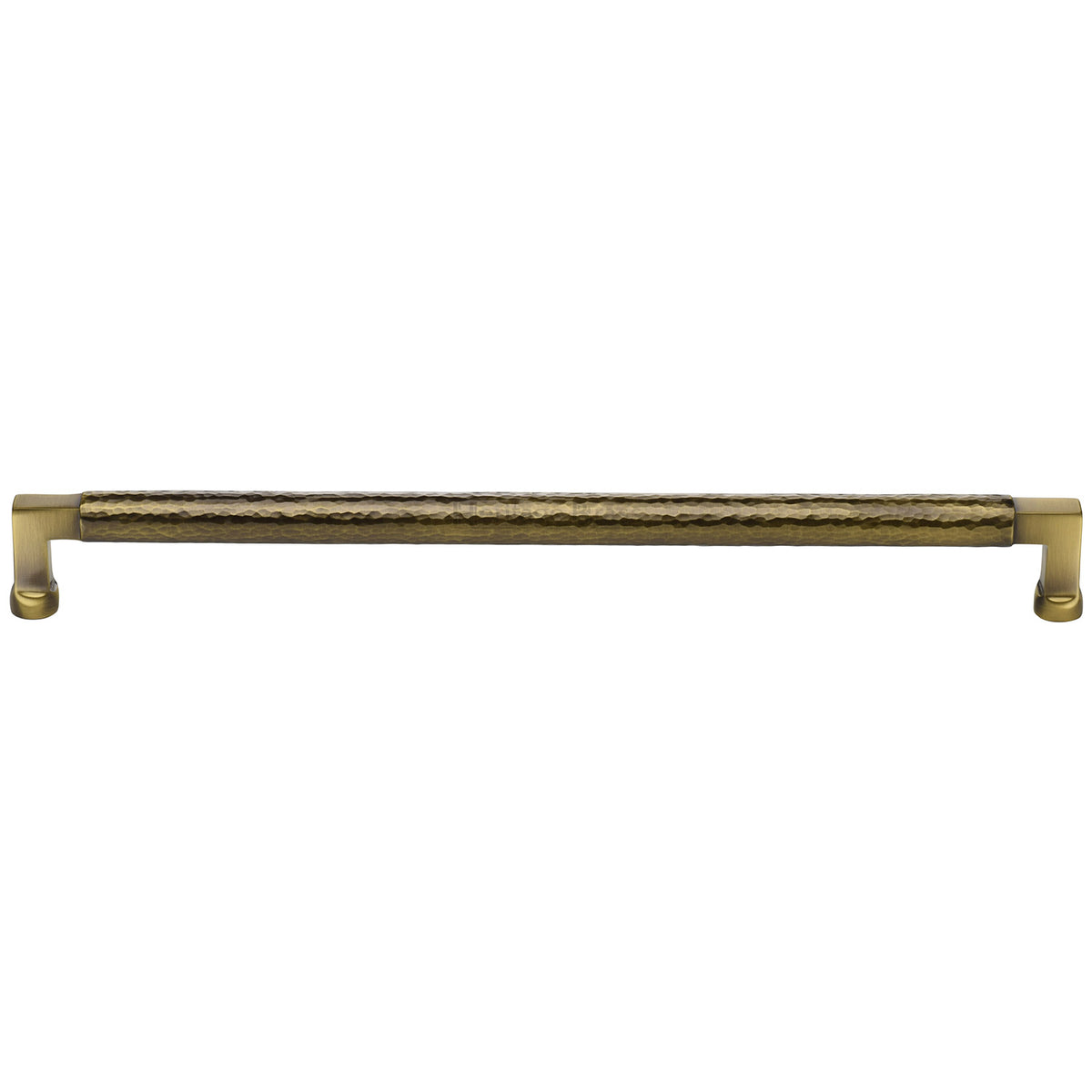 Heritage Brass Cabinet Pull Bauhaus Hammered Design 320mm CTC Antique Brass Finish