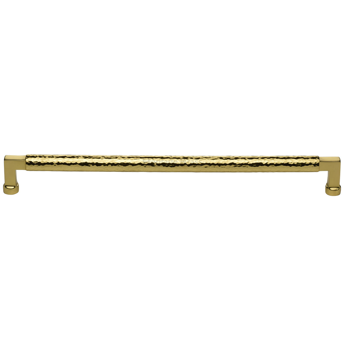 Heritage Brass Cabinet Pull Bauhaus Hammered Design 320mm CTC Polished Brass Finish