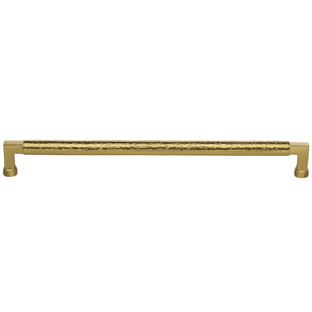 Heritage Brass Cabinet Pull Bauhaus Hammered Design 320mm CTC Satin Brass Finish