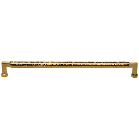 High quality image of Heritage Brass Cabinet Pull Bauhaus Hammered Design 320mm CTC Unlacquered Brass Finish | Sku. HAM113 32-ULB | available from Trade Door Handles.