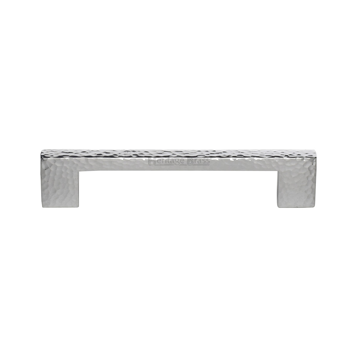 Heritage Brass Cabinet Pull Metro Hammered Design 128mm CTC Polished Chrome Finish