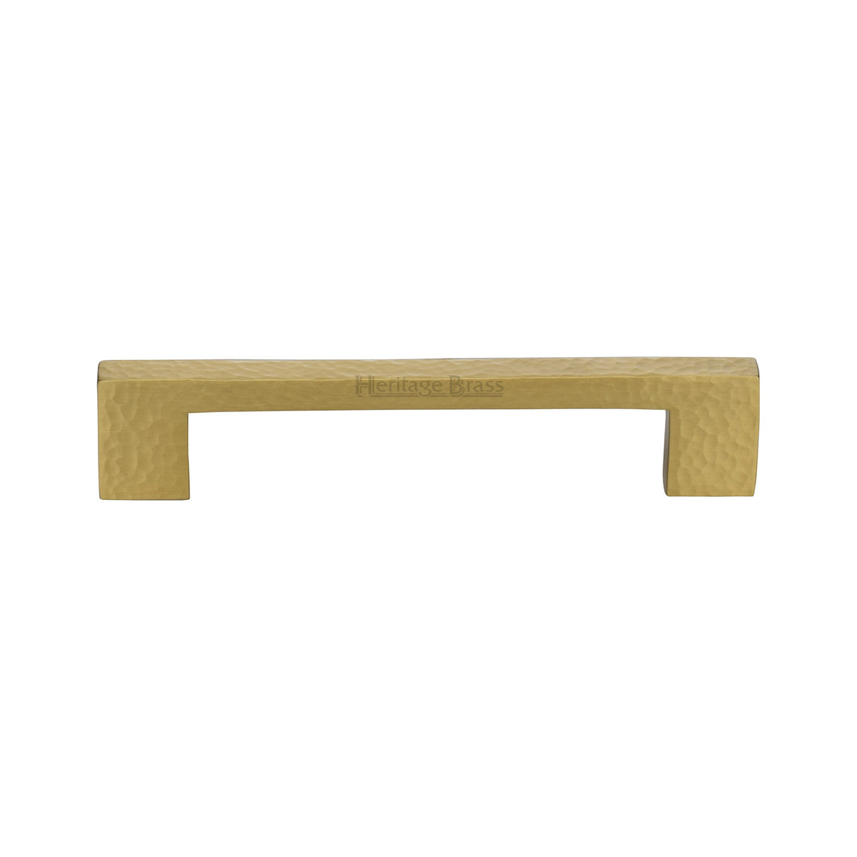 Heritage Brass Cabinet Pull Metro Hammered Design 128mm CTC Satin Brass Finish