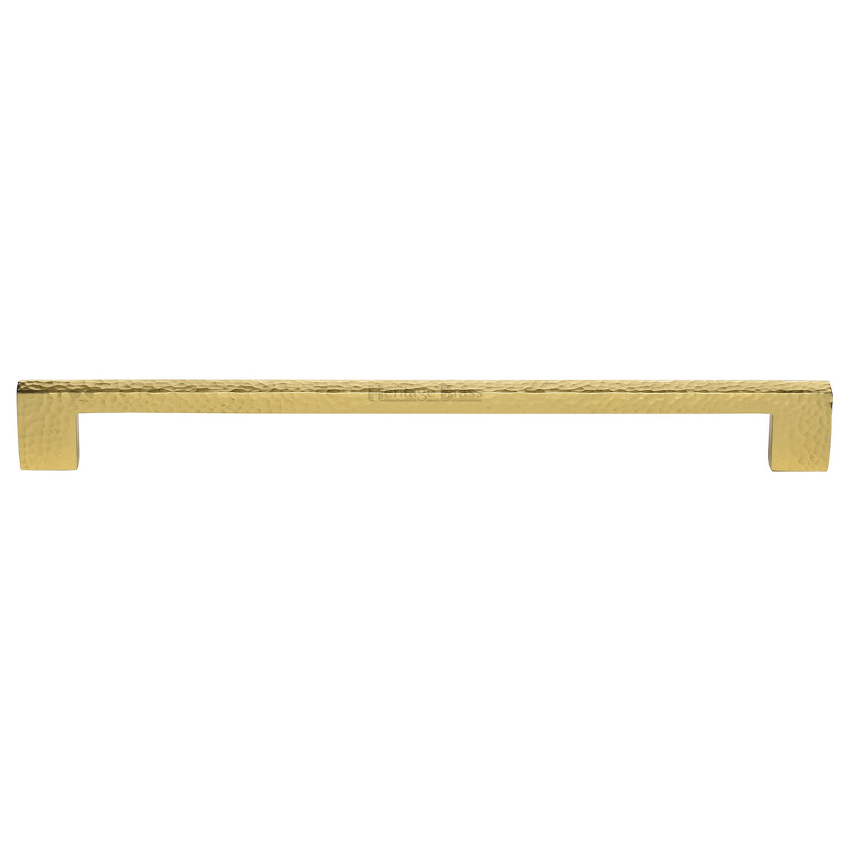 Heritage Brass Cabinet Pull Metro Hammered Design 256mm CTC Polished Brass Finish