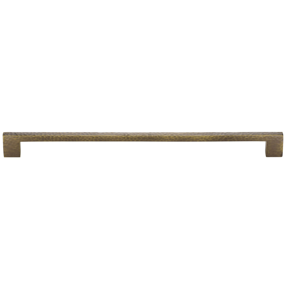 Heritage Brass Cabinet Pull Metro Hammered Design 320mm CTC Antique Brass Finish