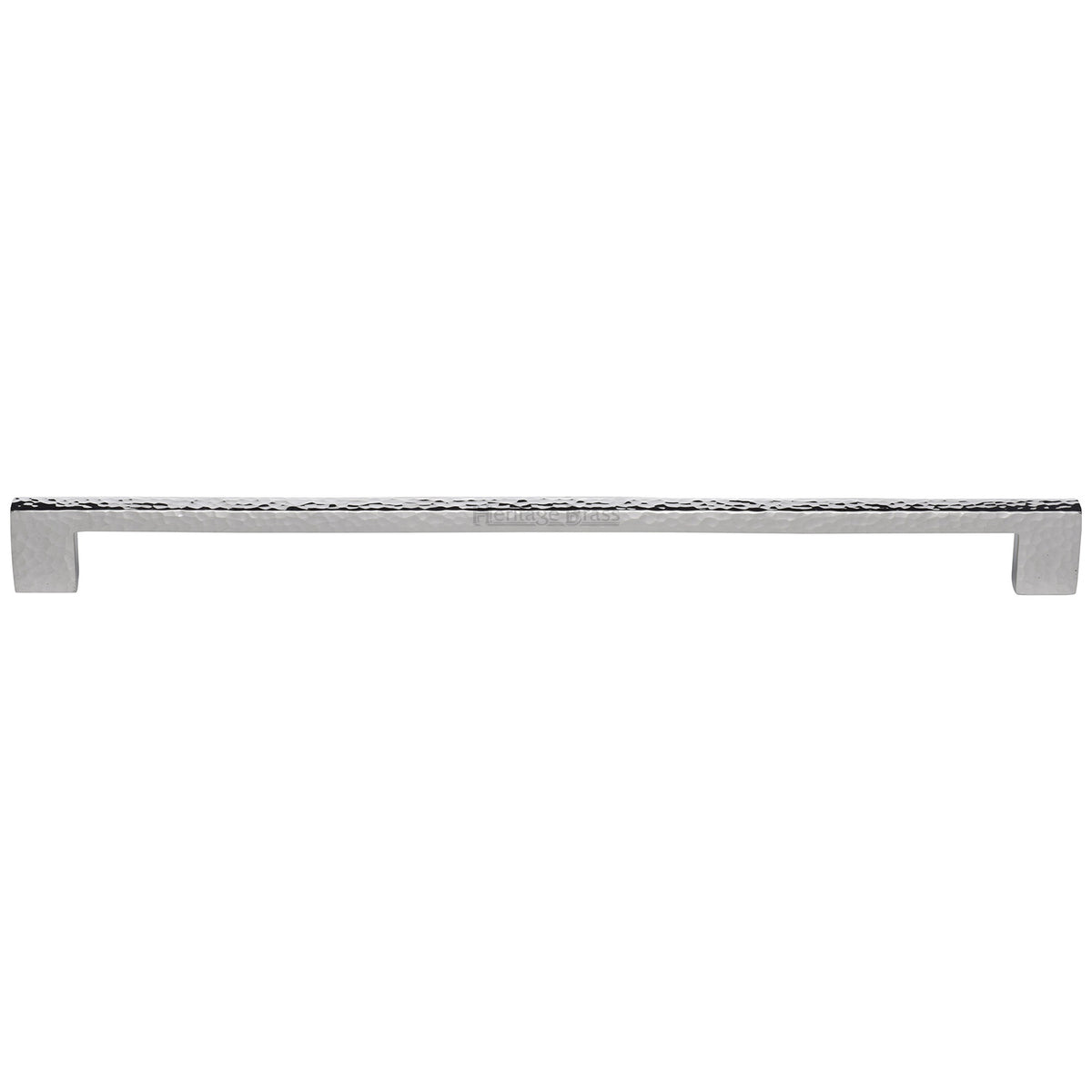 Heritage Brass Cabinet Pull Metro Hammered Design 320mm CTC Polished Chrome Finish