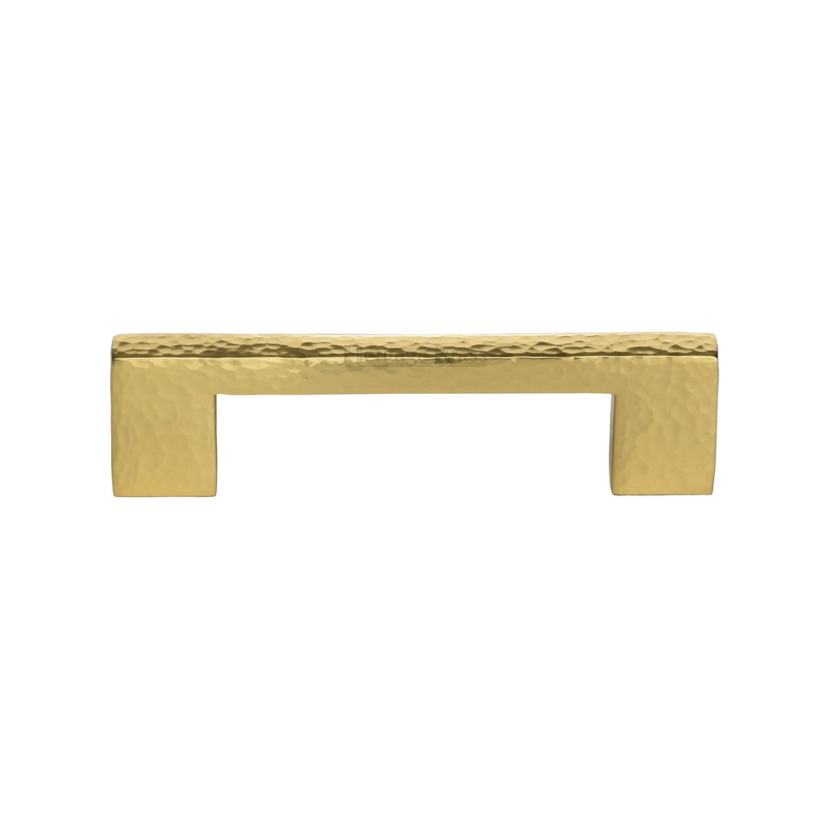 Heritage Brass Cabinet Pull Metro Hammered Design 96mm CTC Polished Brass Finish