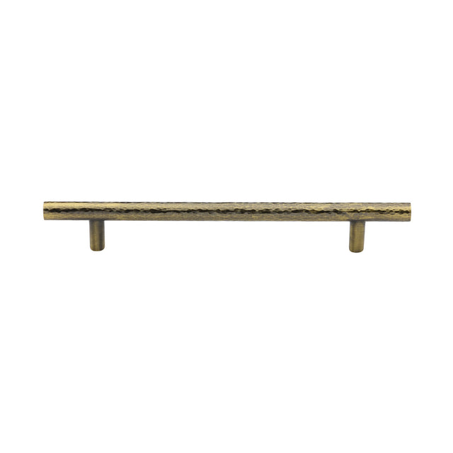 Heritage Brass Cabinet Pull T-Bar Hammered Design 101mm CTC Antique Brass Finish | Sku. HAM0361-101-AT | Trade Door Handles