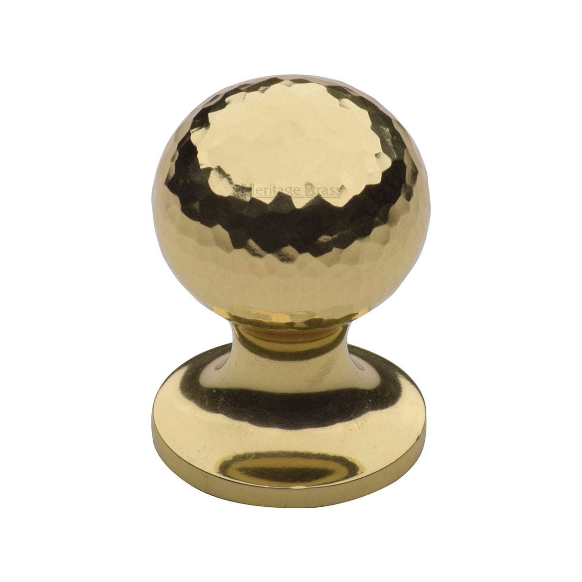 Heritage Brass Cabinet Knob Ball Hammered Design 25mm Polished Brass Finish
