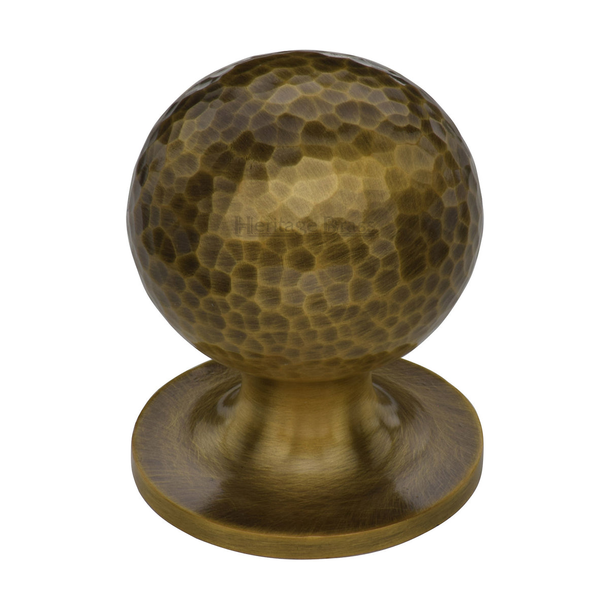 Heritage Brass Cabinet Knob Ball Hammered Design 38mm Antique Brass Finish