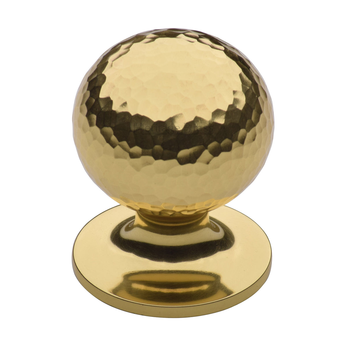 Heritage Brass Cabinet Knob Ball Hammered Design 38mm Polished Brass Finish