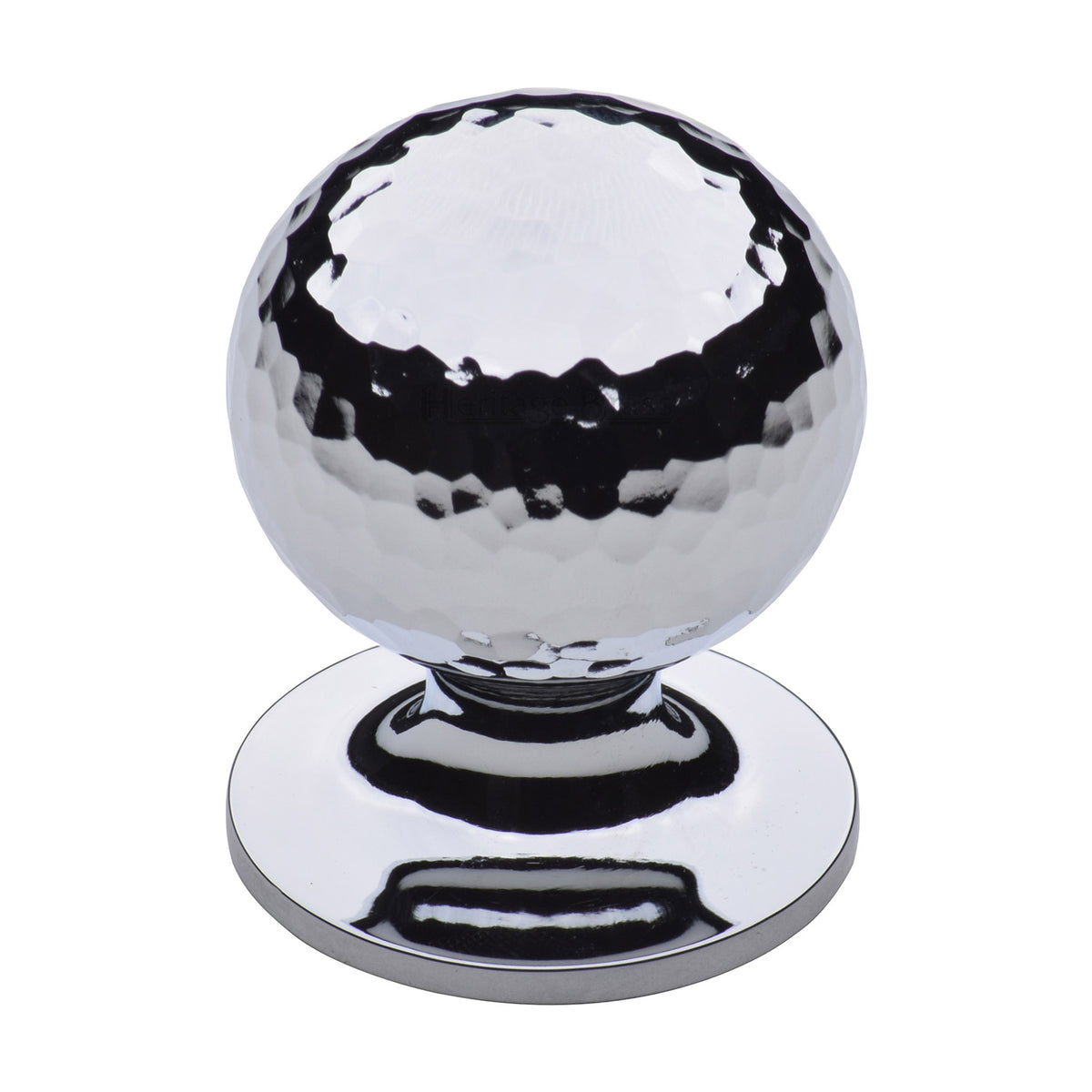Heritage Brass Cabinet Knob Ball Hammered Design 38mm Polished Chrome Finish