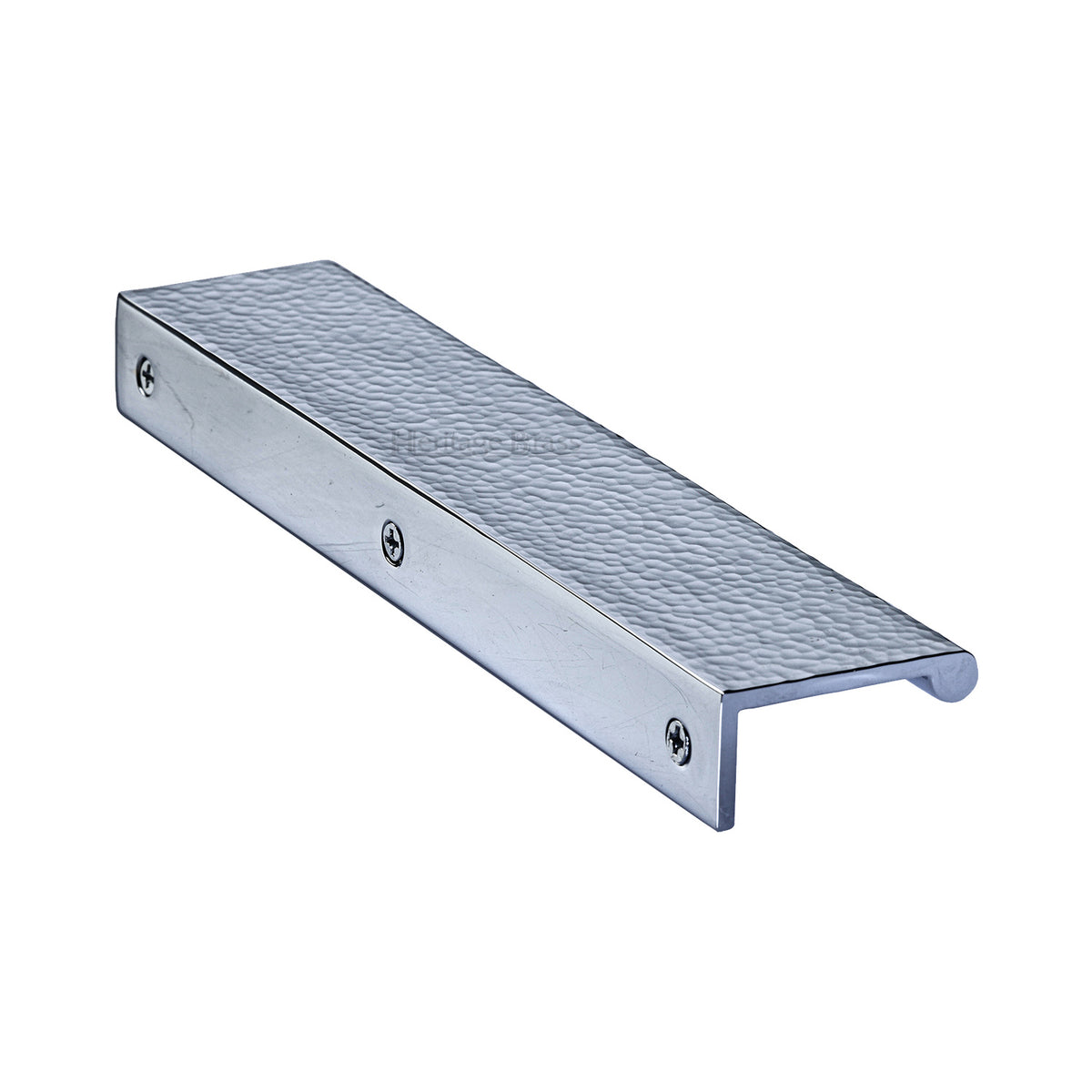 Heritage Brass Hammered EPR Edge Pull Cabinet Handle 200mm Polished Chrome Finish