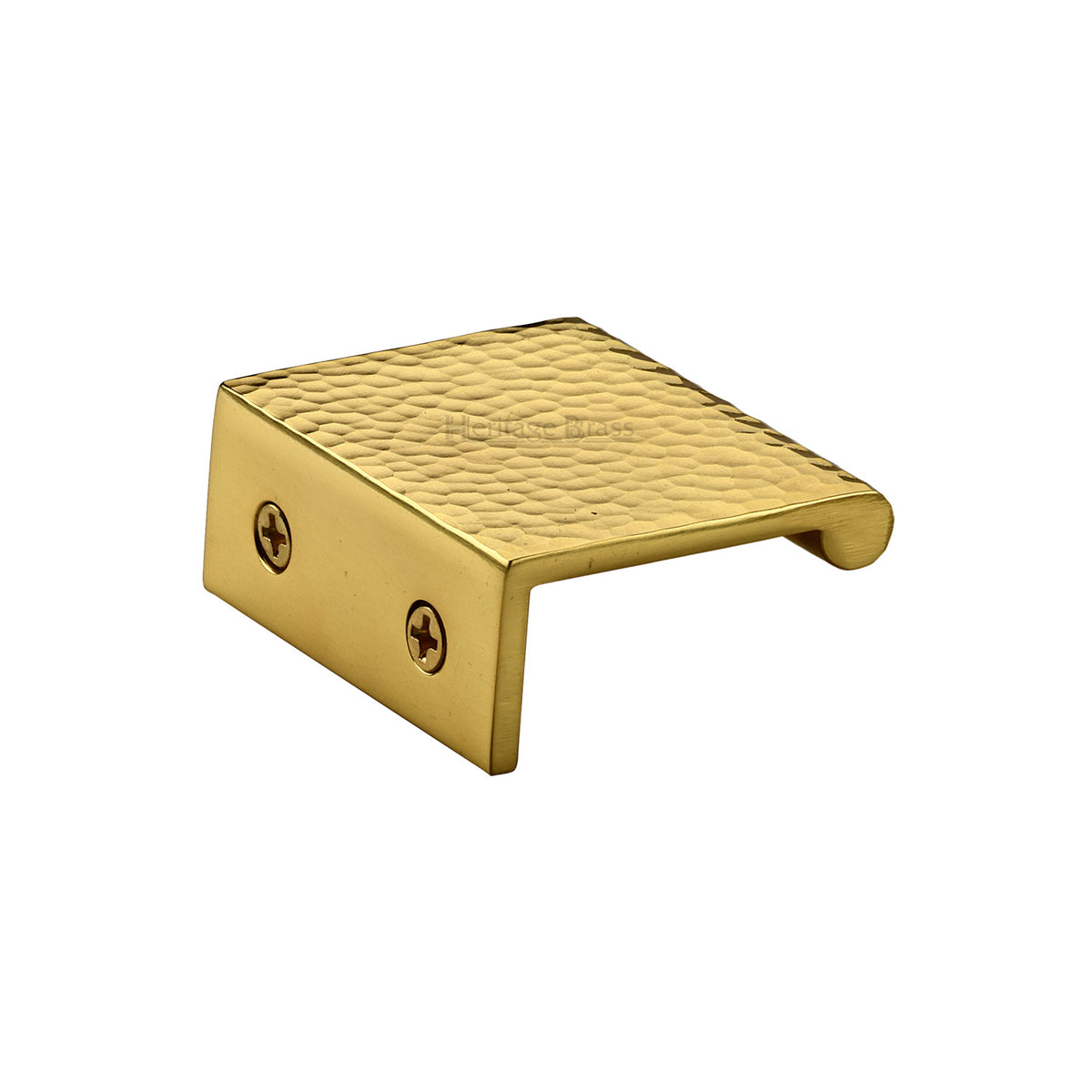 Heritage Brass Hammered EPR Edge Pull Cabinet Handle 50mm Polished Brass Finish