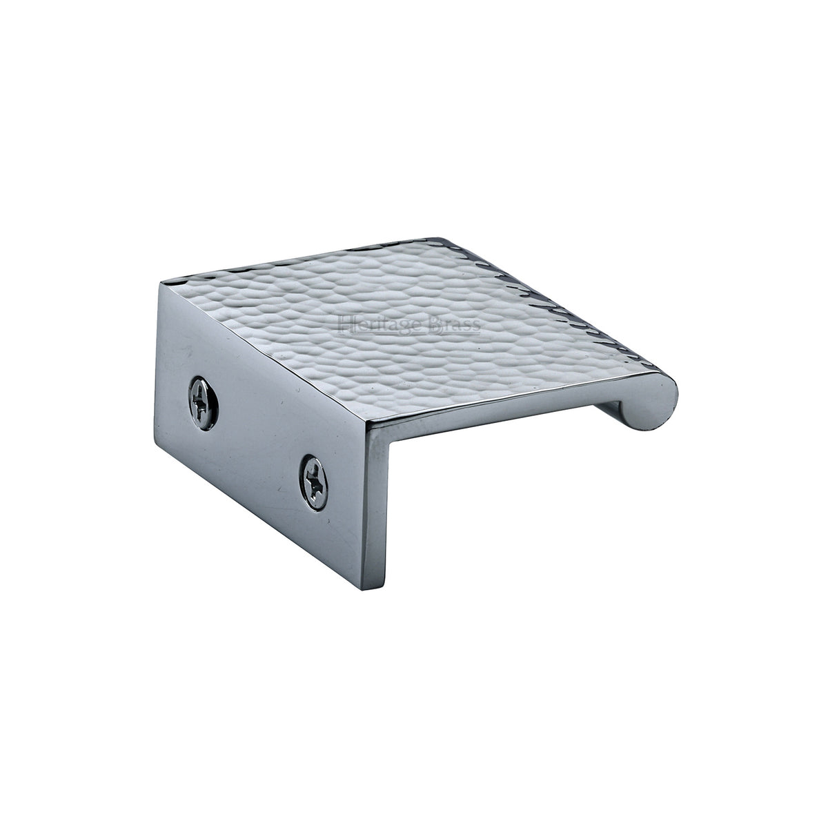 Heritage Brass Hammered EPR Edge Pull Cabinet Handle 50mm Polished Chrome Finish