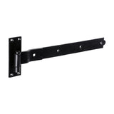 This is an image of Timco - Pair of Cranked Band & Hook On Plates - Black 450mm (1 Pairs Plain Bag) HBC450B