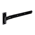 This is an image of Timco - Pair of Cranked Band & Hook On Plates - Black 500mm (1 Pairs Plain Bag) HBC500B