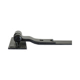 This is an image of Timco - Pair of Cranked Band & Hook On Plates - Black 600mm (1 Pairs Plain Bag) HBC600B