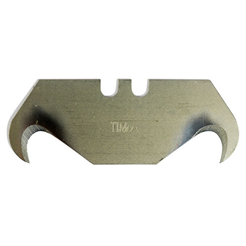 This is an image of Timco - Hooked Utility Knife Blades 51 x 19 x 0.6 (10 Pieces Backing Card) HBDISP