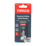 This is an image of Timco - Hooked Utility Knife Blades 51 x 19 x 0.6 (10 Pieces Backing Card) HBDISP