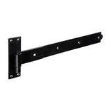 This is an image of Timco - Pair of Straight Band & Hook On Plates - Black 450mm (1 Pairs Plain Bag) HBS450B