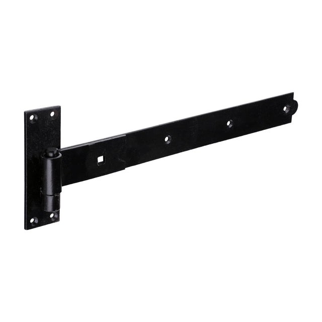 This is an image of Timco - Pair of Straight Band & Hook On Plates - Black 450mm (1 Pairs Plain Bag) HBS450B