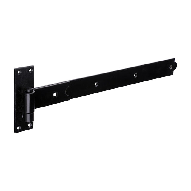 This is an image of Timco - Pair of Straight Band & Hook On Plates - Black 500mm (1 Pairs Plain Bag) HBS500B