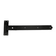 This is an image of Timco - Pair of Straight Band & Hook On Plates - Black 600mm (1 Pairs Plain Bag) HBS600B