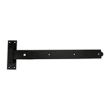 This is an image of Timco - Pair of Straight Band & Hook On Plates - Black 600mm (1 Pairs Plain Bag) HBS600B