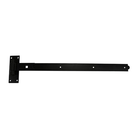 This is an image of Timco - Pair of Straight Band & Hook On Plates - Black 750mm (1 Pairs Plain Bag) HBS750B
