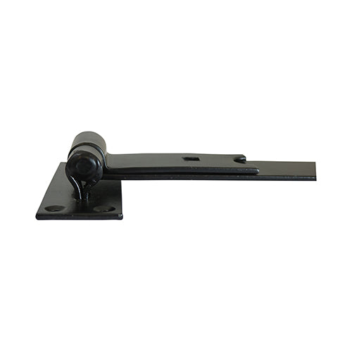 This is an image of Timco - Pair of Straight Band & Hook On Plates - Black 750mm (1 Pairs Plain Bag) HBS750B