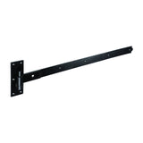 This is an image of Timco - Pair of Straight Band & Hook On Plates - Black 900mm (1 Pairs Plain Bag) HBS900B
