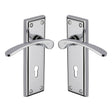High quality image of the Heritage Brass Door Handle Lever Lock Hilton Design Polished Chrome Finish
 | Sku. hil8600-pc | Discounted prices available from Trade Door Handles