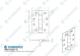 Eurospec - Grade 13 Ball Bearing P Hinge Square 102 x 76mm - Antique Brass