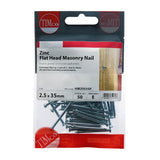 This is an image of Timco - Masonry Nails - Zinc 2.5 x 35mm (50 PCS TIMpac) HM25035P