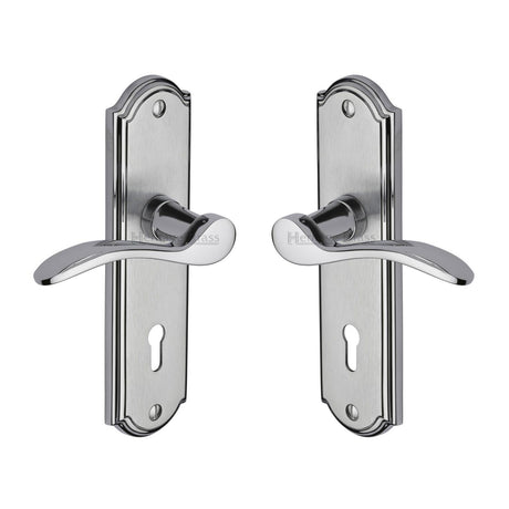 High quality image of the Heritage Brass Door Handle Lever Lock Howard Design Apollo Finish | Sku. how1300-ap | Discounted prices available from Trade Door Handles
