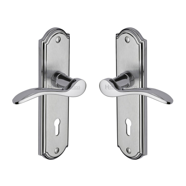 High quality image of the Heritage Brass Door Handle Lever Lock Howard Design Apollo Finish | Sku. how1300-ap | Discounted prices available from Trade Door Handles