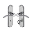 High quality image of the Heritage Brass Door Handle for Bathroom Howard Design Apollo Finish | Sku. how1330-ap | Discounted prices available from Trade Door Handles