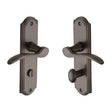 High quality image of the Heritage Brass Door Handle for Bathroom Howard Design Matt Bronze Finish | Sku. how1330-mb | Discounted prices available from Trade Door Handles