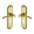 High quality image of the Heritage Brass Door Handle for Euro Profile Plate Howard Design Polished Brass Finish
 | Sku. how1348-pb | Discounted prices available from Trade Door Handles