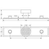 Technical drawing of of Hoxton - Murray Cupboard Knobs 30mm Stepped Backplate Dark Bronze Sku. HOX-1130DB-6090DB