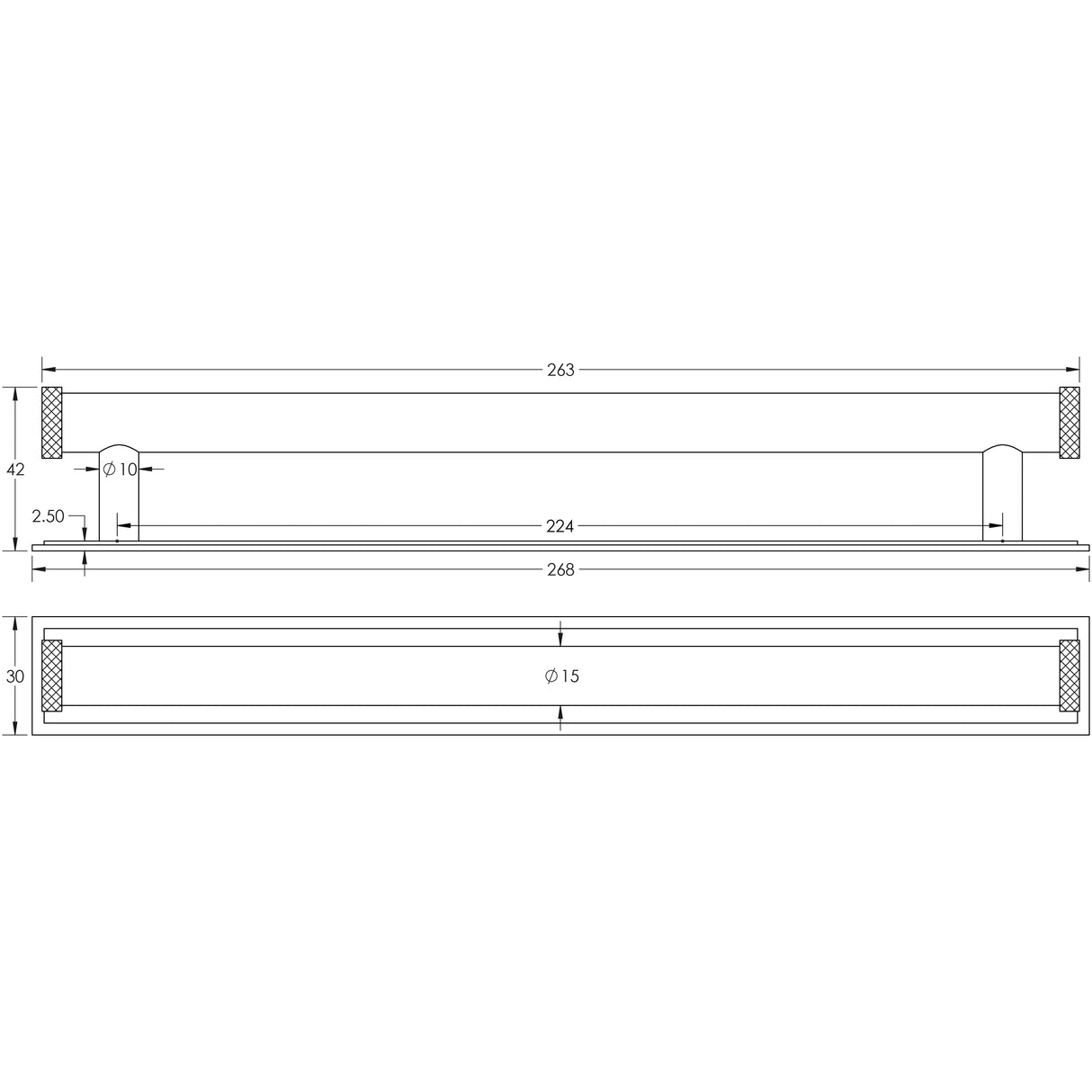 Technical drawing of of Hoxton - Wenlock Cabinet Handles Stepped Backplate Satin Nickel Sku. HOX-160SN-6060SN