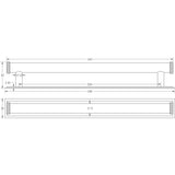 Technical drawing of of Hoxton - Wenlock Cabinet Handles 224mm Ctrs Stepped Backplate Dark Bronze Sku. HOX-160DB-6060DB
