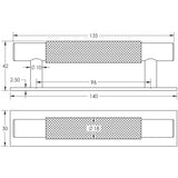 Technical drawing of of Hoxton - Taplow Cabinet Handles 96mm Ctrs Plain Backplate Matt Black Sku. HOX-2050MB-5050MB
