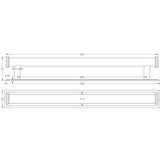 Technical drawing of of Hoxton - Thaxted Cabinet Handles 224mm Ctrs Stepped Backplate Polished Nickel Sku. HOX-260PN-6060PN