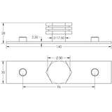 Technical drawing of of Hoxton - Nile Cupboard Knobs 30mm Plain Matt Black Sku. HOX-330MB-5090MB