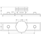 Technical drawing of of Hoxton - Nile Cupboard Knobs 40mm Stepped Satin Brass Sku. HOX-340SB-6090SB